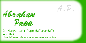abraham papp business card